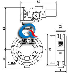 D943H/F/X電動法蘭蝶閥 (配DZW執行器)