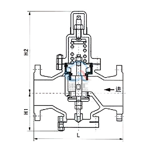 Y42X水用減壓閥，空氣減壓閥外形圖