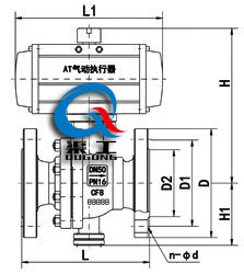 襯氟氣動球閥配AT執行器 